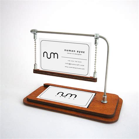 business card holder on desk|visiting card holder for office.